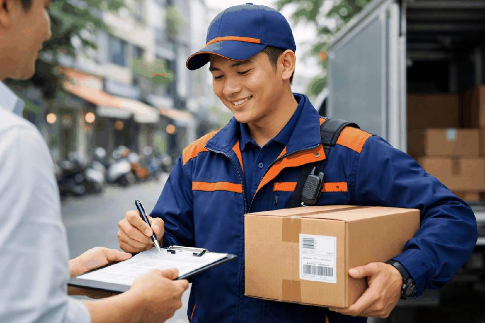 Đội ngũ shipper Giao Hàng Nhanh giao hàng chuyên nghiệp